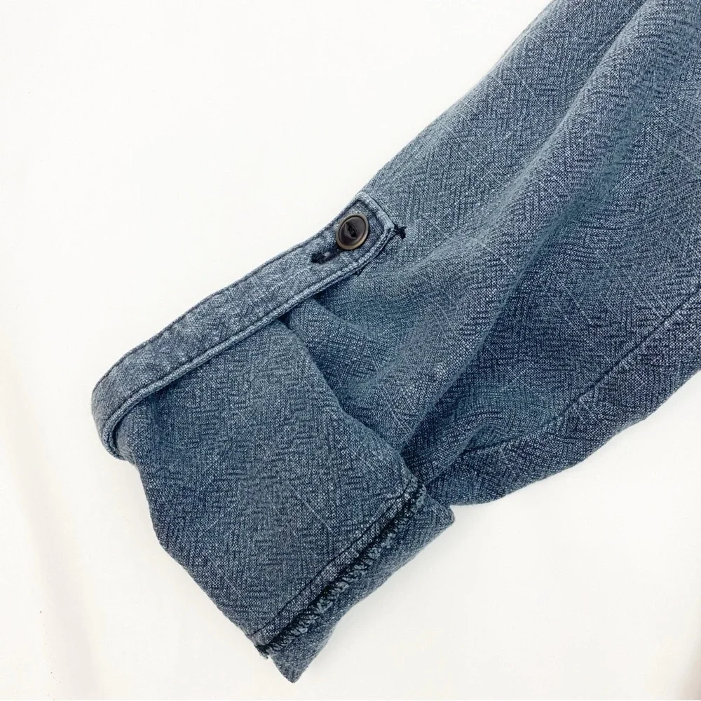 Free People Rainz Linen Blend Longline Maxi Duster Jacket Atlantic Washed Blue - Picture 10 of 12